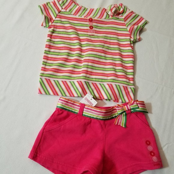 Gymboree Spring Fun Vintage Size 3 Shirt Shorts NWT - Picture 1 of 5